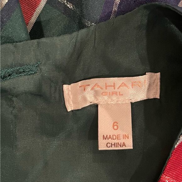 TAHARI GIRLS Taffeta Plaid Dress size 6 - Picture 4 of 4